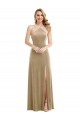 Cheap High Neck Halter Open Back Long Velvet Maxi Prom Dress with Pockets