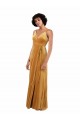 Cheap Romantic Velvet Floor Length Prom Dress with Wrap Detail