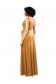 Cheap Romantic Velvet Floor Length Prom Dress with Wrap Detail