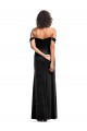 Cheap Off the Shoulder Drapped Sleeves Stretch Velvet Prom Dress
