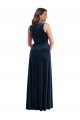 Cheap Deep V-Neck Sleeveless Velvet Maxi Prom Dress with Pockets