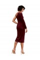 Cheap One Shoulder Fitted Short Midi Length Velvet Prom Dress