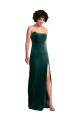 Cheap Scooped Strapless Long Velvet Prom Dress with Daring Side Slit